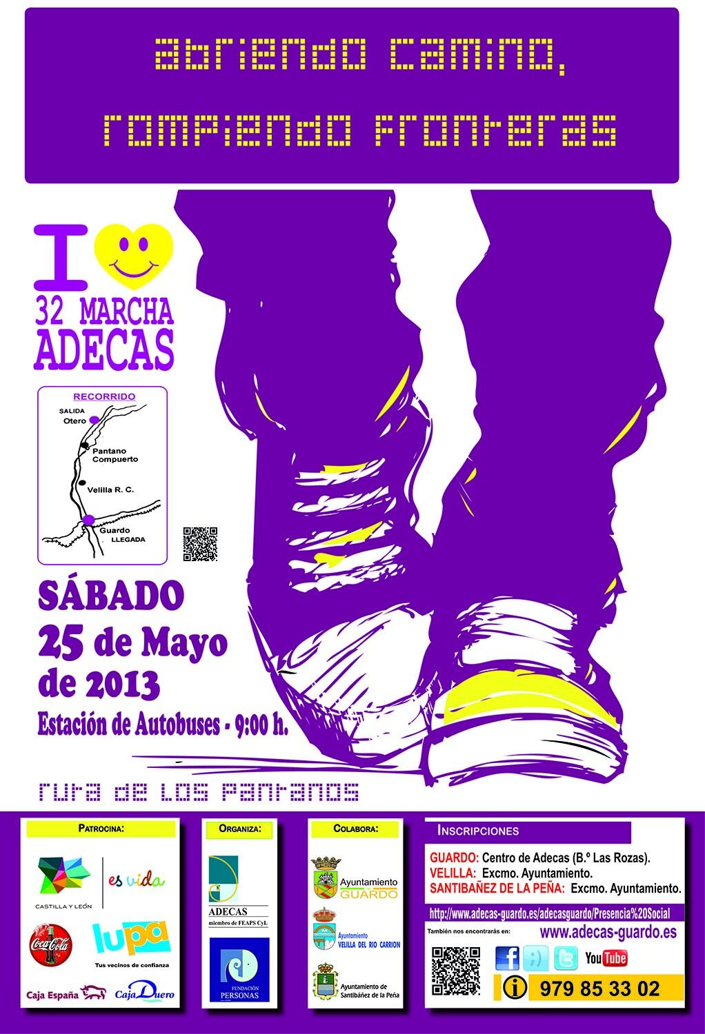 Comienza la campaña de inscripción para la XXXII Marcha de ADECAS, que se celebrará el sábado 25 de mayo bajo el lema: Abriendo Caminos, rompiendo Fronteras