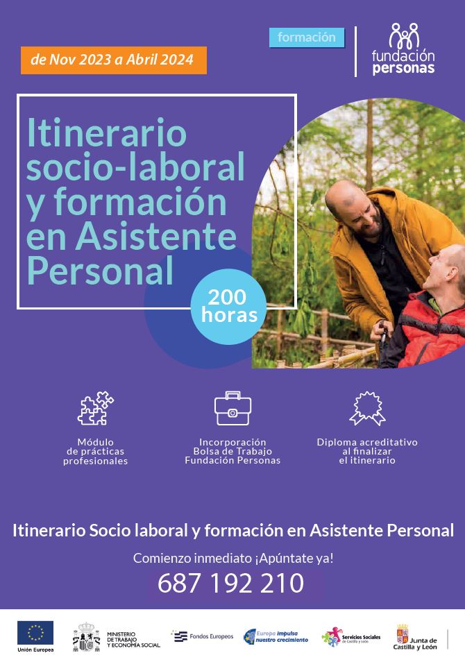 Itinerarios de Inserción Sociolaboral con formación de Asistente Personal